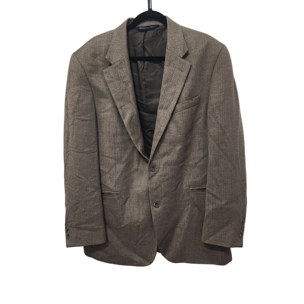 LORD & TAYLOR Brown & Black Vintage Lambswool Cashmere Blazer 44L